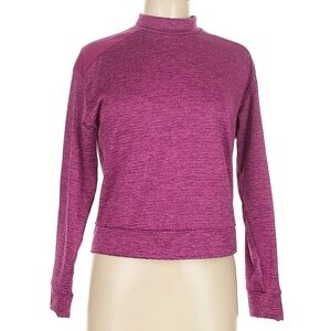 NEW BALANCE Women's Purple Textured Mock Neck Long Sleeve Running Top Medium M